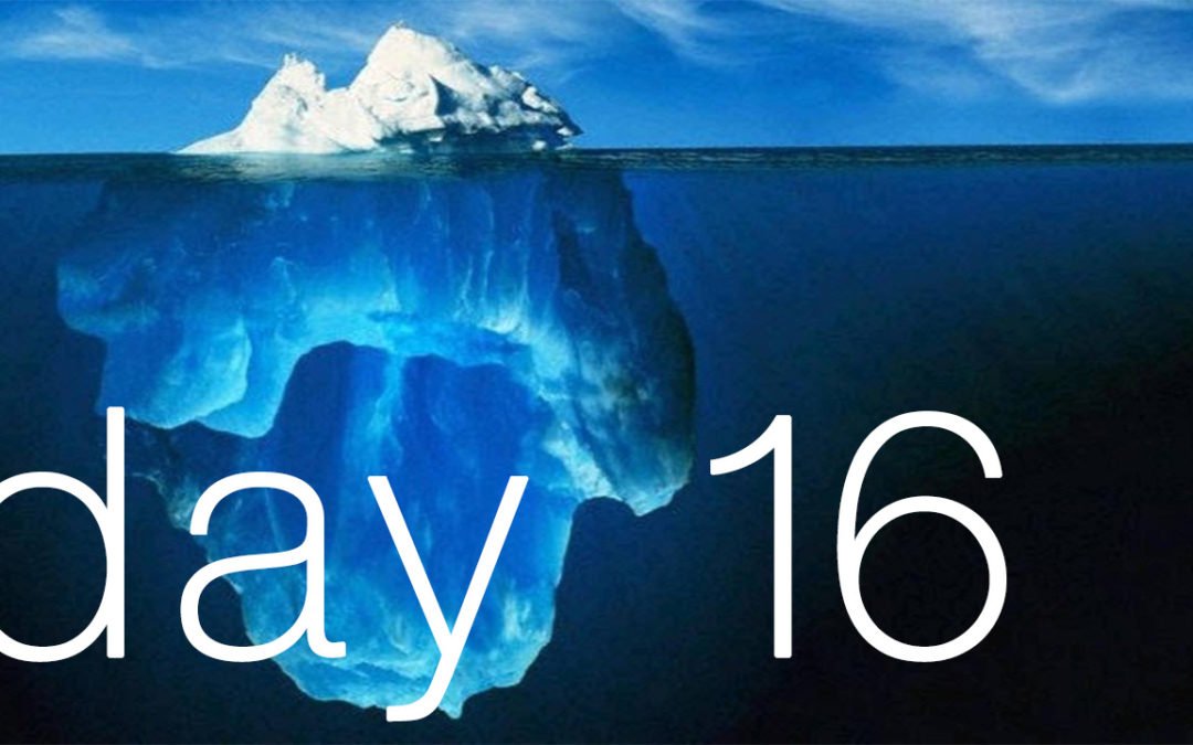 Day 16. The iceberg eventually becomes the ocean.