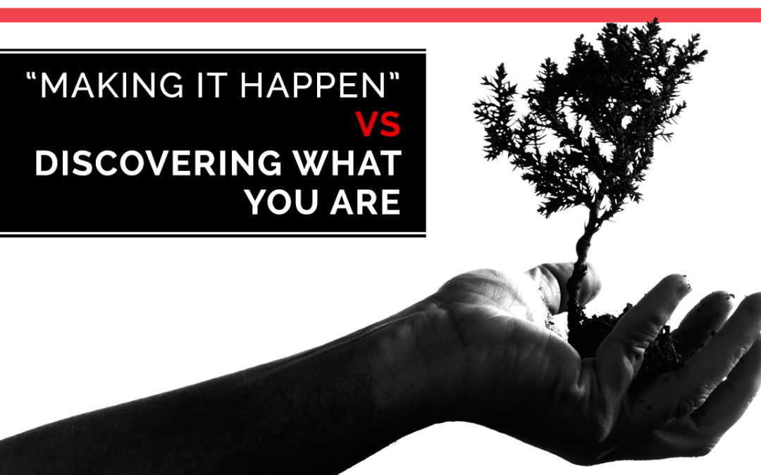 “Making it Happen” Vs “Discovering What You Are”